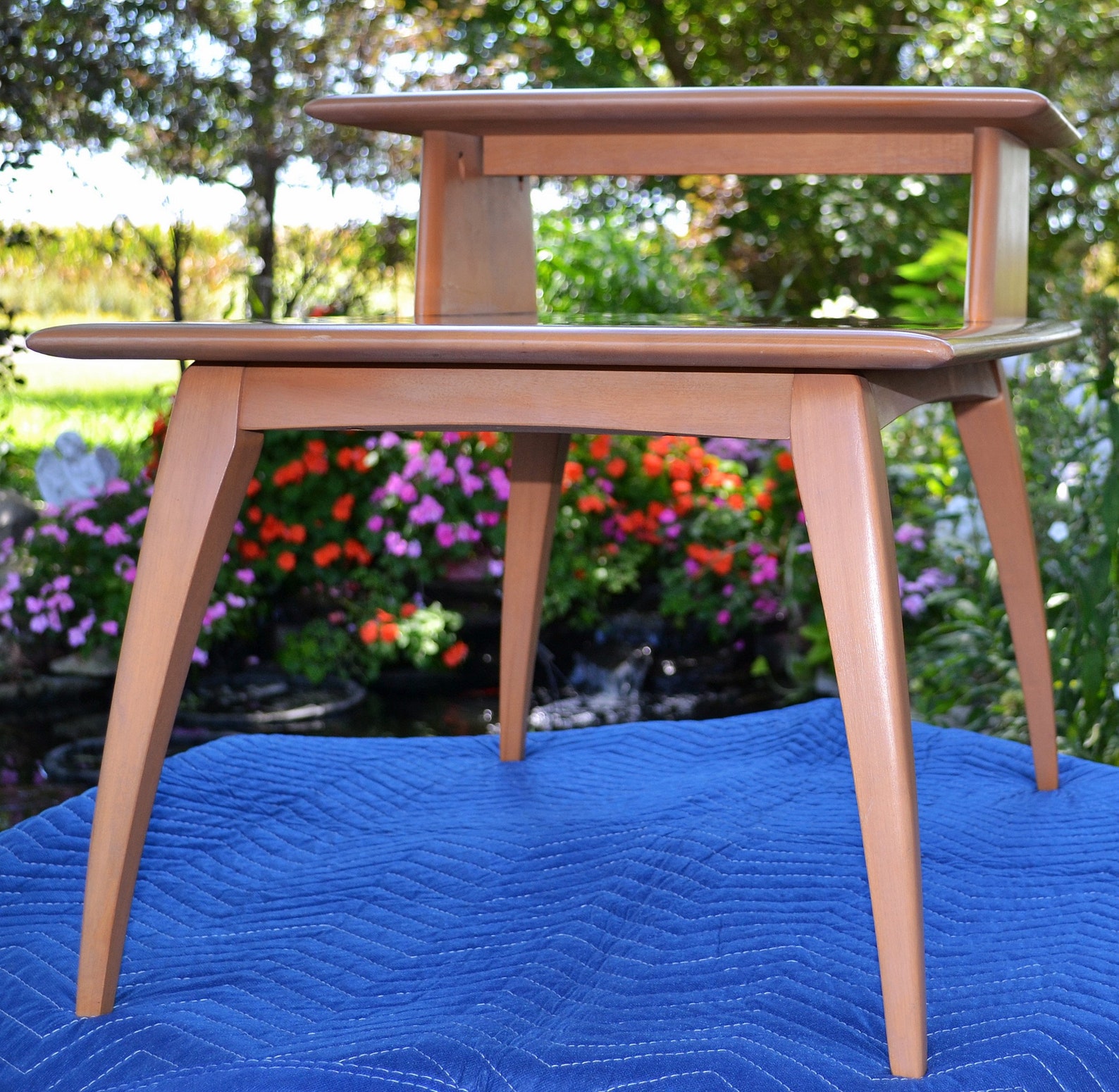 Heywood Wakefield Step End Table Mid Century Heywood Etsy