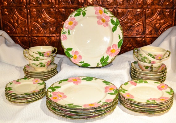 Franciscan Desert Rose Dinnerware Set: 36-piece Hand-painted USA