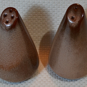 Frankoma Brown Satin Salt and Pepper Shakers, Frankoma Salt and Pepper