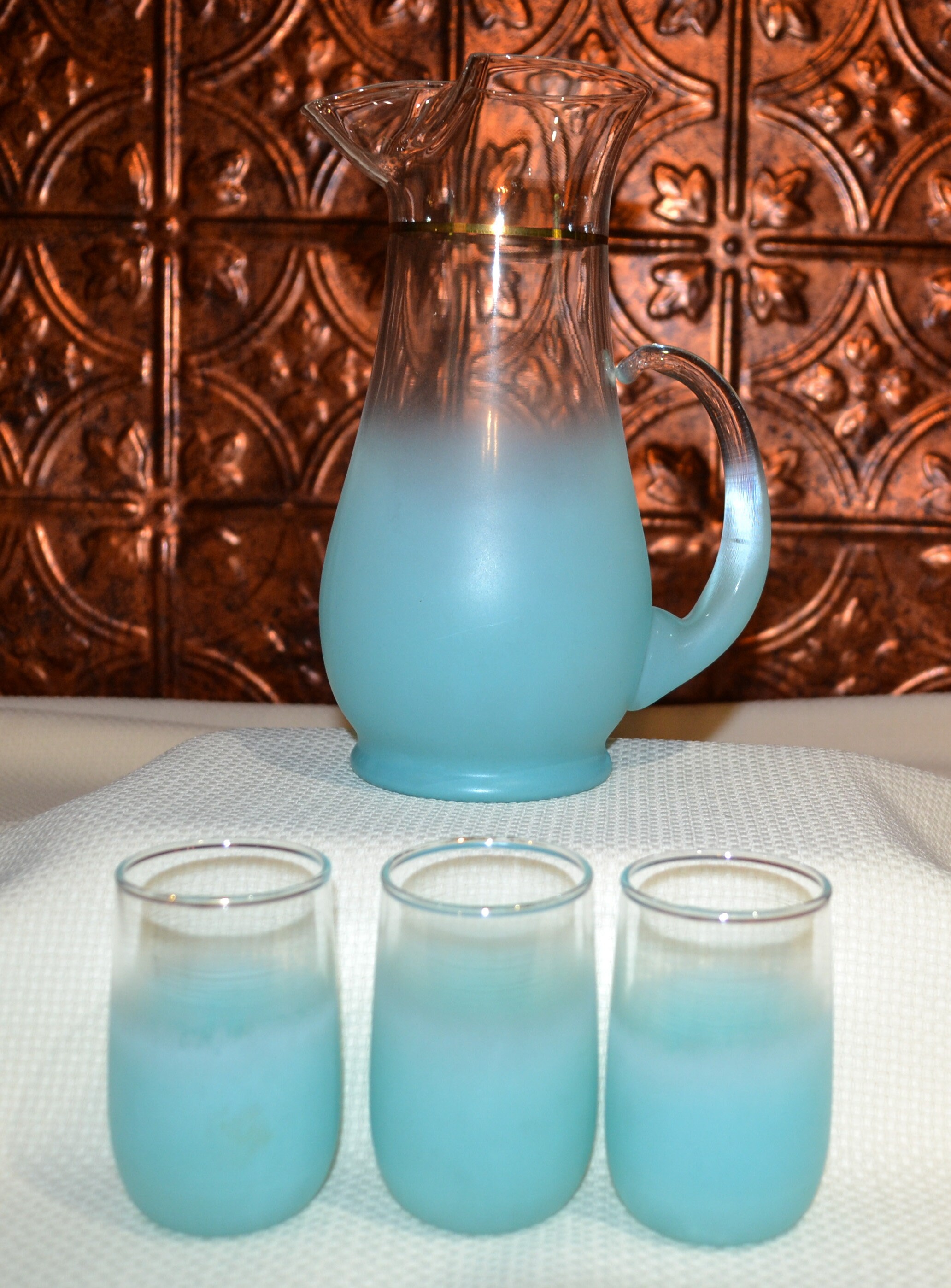 Blendo Glassware Juice Set Blendo Aqua Pitcher and Glasses Etsy España