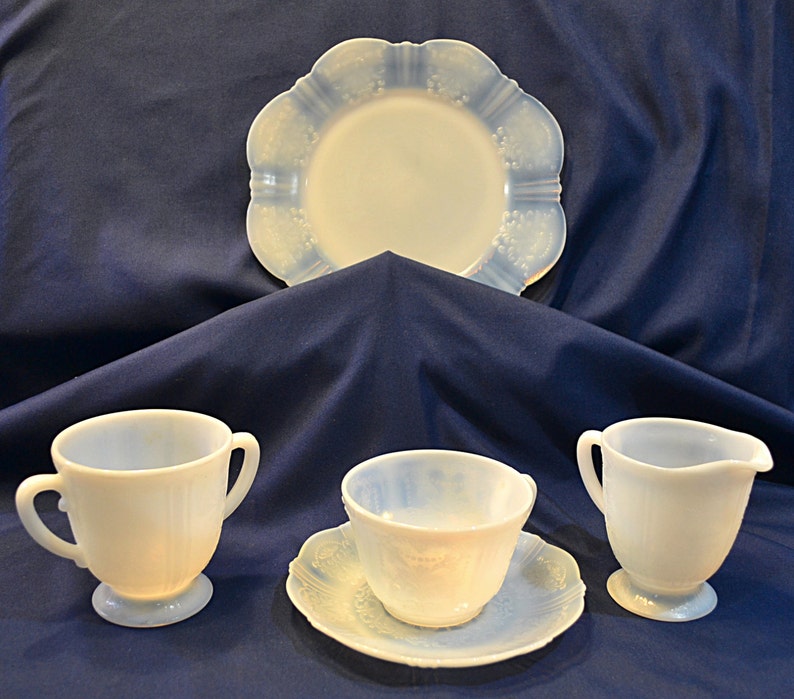 White Monax Depression Glass Set American Sweetheart Depression Glass