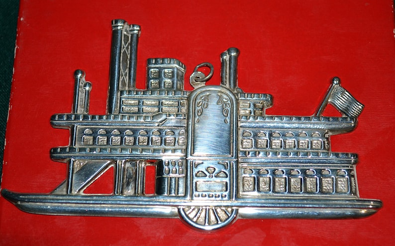 Gorham Sterling Silver Collectible Ornament Gorham Sterling Side Wheeler Christmas Ornament
