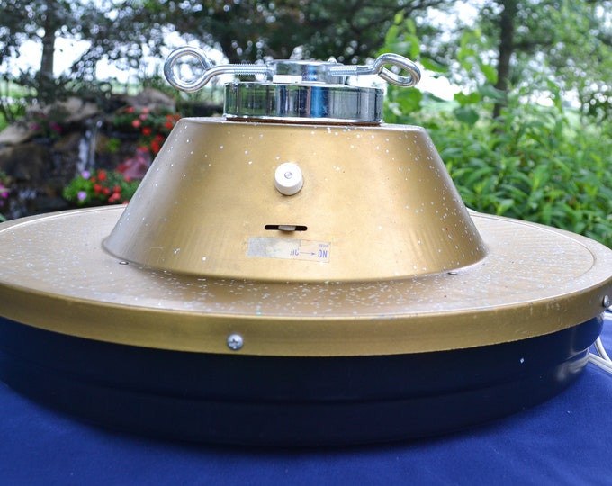 Vintage Musical Rotating Christmas Tree Stand, Holly Time Rotating Christmas Tree Base, Rotating