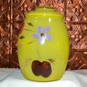 Bartlett Collins Hand Painted Cookie Jar, Glass Hand Painted Cookie Jar