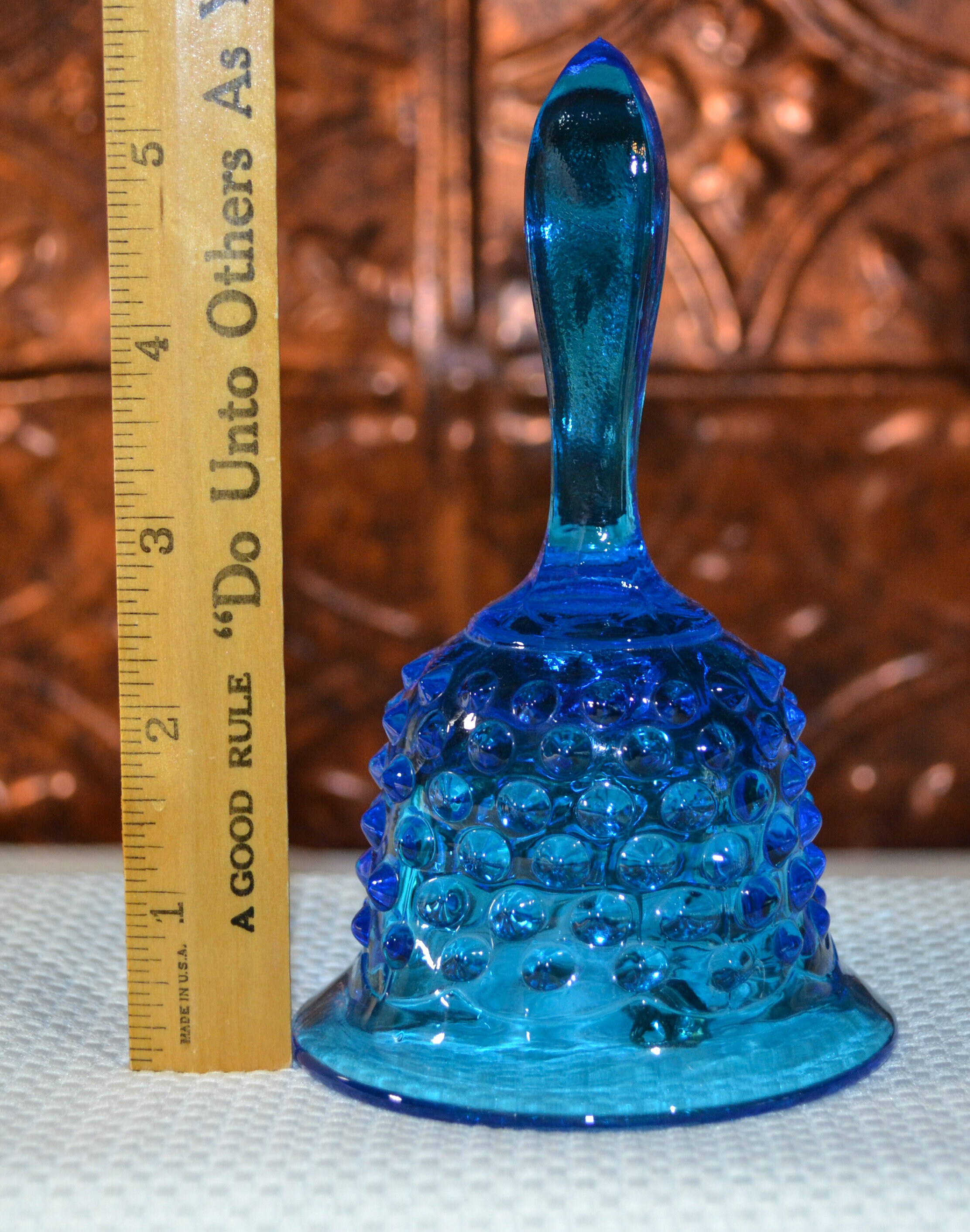 Fenton Blue Hobnail Glass Bell Fenton Glass Bell Etsy