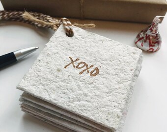 XOXO Gift Tag Sets. Hugs and kisses. Made in Haiti. Set of 6. Valentine gift tags. XOXO card. Handmade paper. Love gift tags. Paper goods