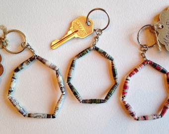 Keychains For Women. Wrist keychain. Paper bead wristlet. Wrist key ring. Teacher gifts. Haitian crafts. New driver gifts. Fair trade Haiti.
