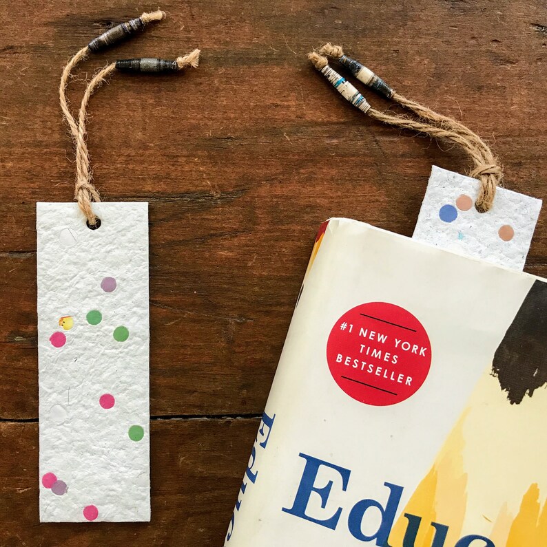 Haiti-made Bookmarks. Handmade paper. Gifts for readers. Book lovers gift. Party favors. Gifts for teachers. Made in Haiti. Gifts under 5 image 2