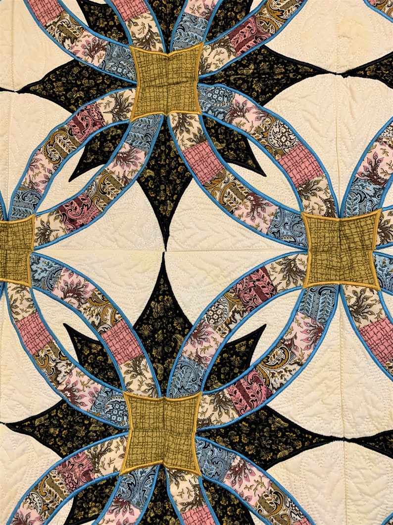 Double Wedding Ring Quilt Twin Size Quilt Lap Quilt Etsy