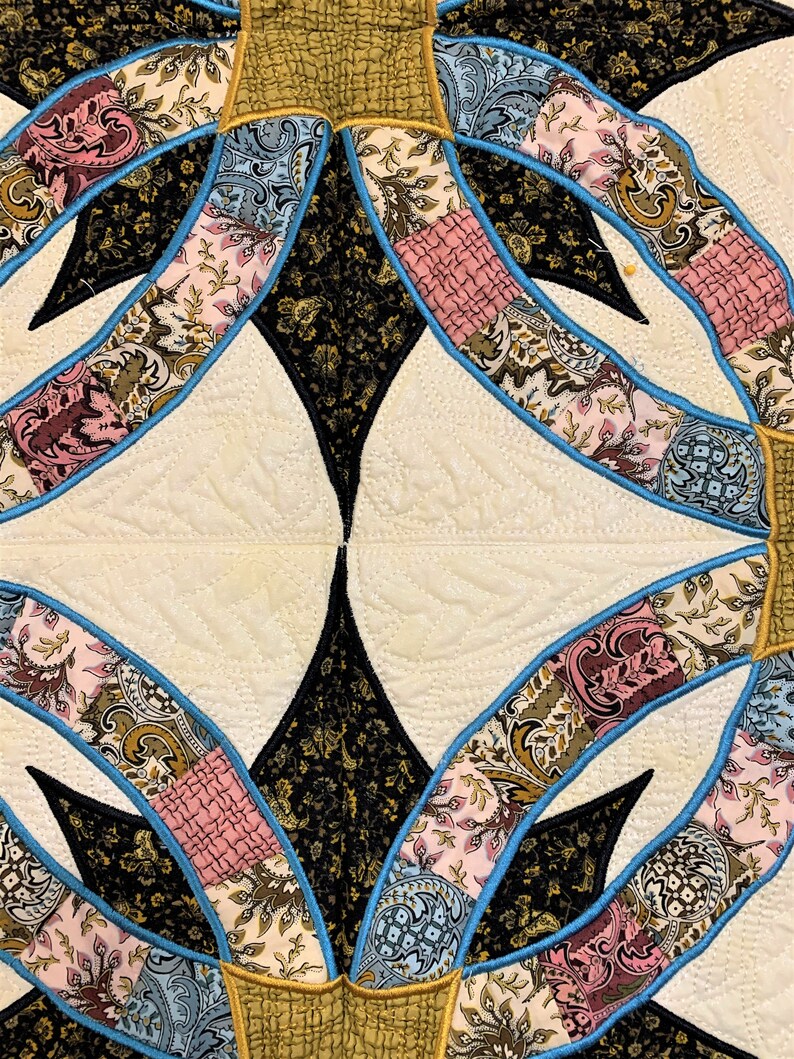 Double Wedding Ring Quilt Twin Size Quilt Lap Quilt Etsy