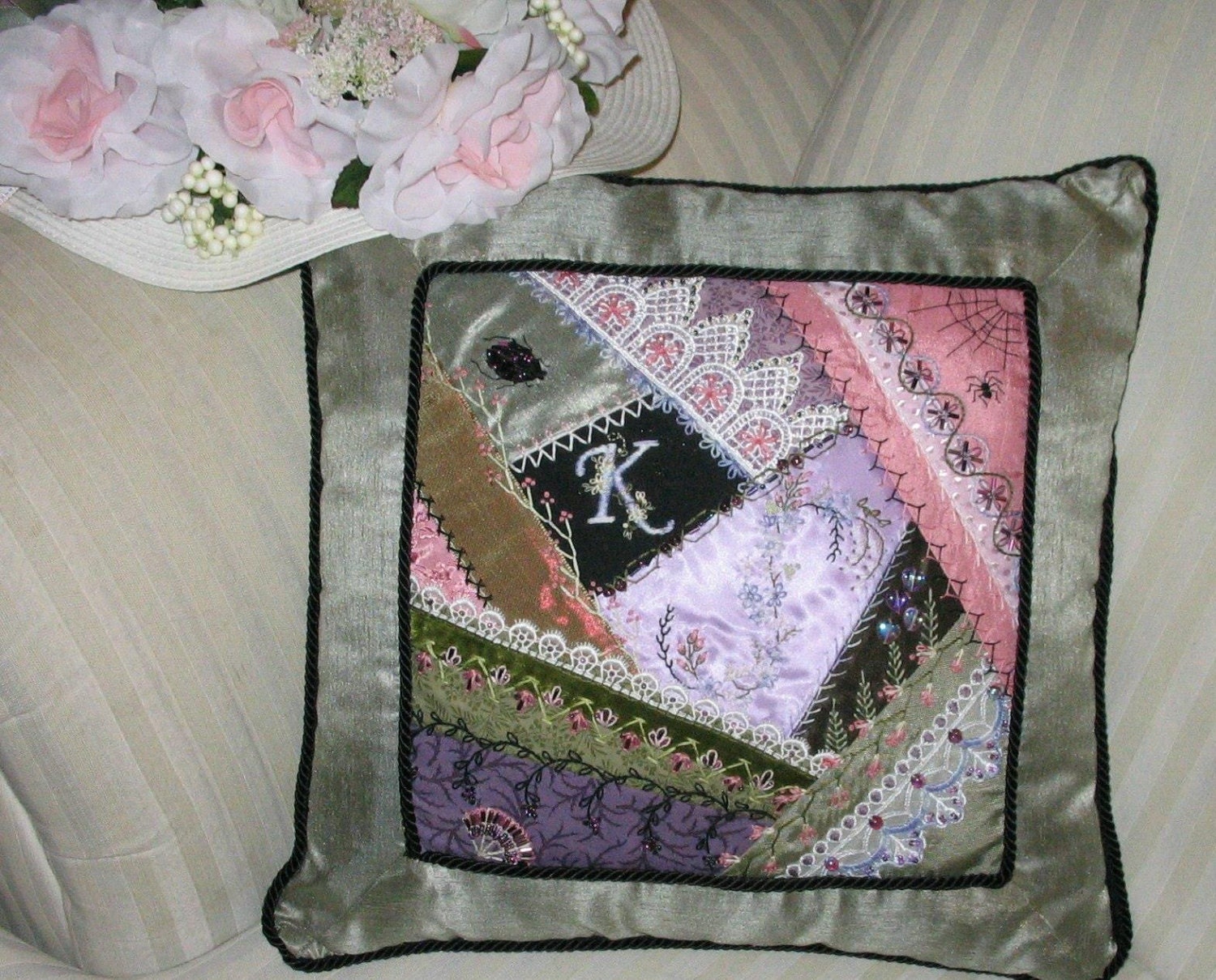 Patterns for Crazy Quilt Pillows Etsy