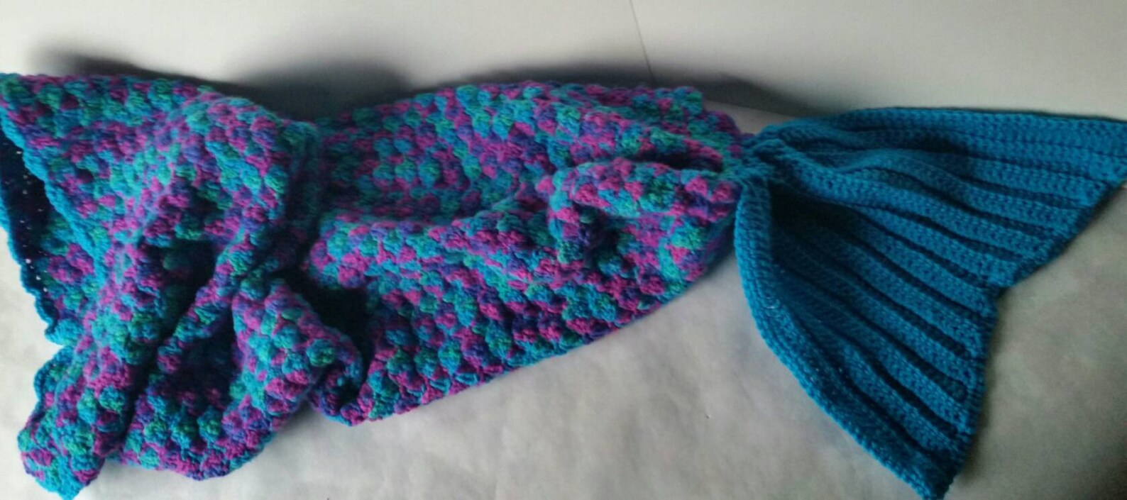 Mermaid Tail Blanket, Adult 38 Inches Long Inside Blanket, Afghan