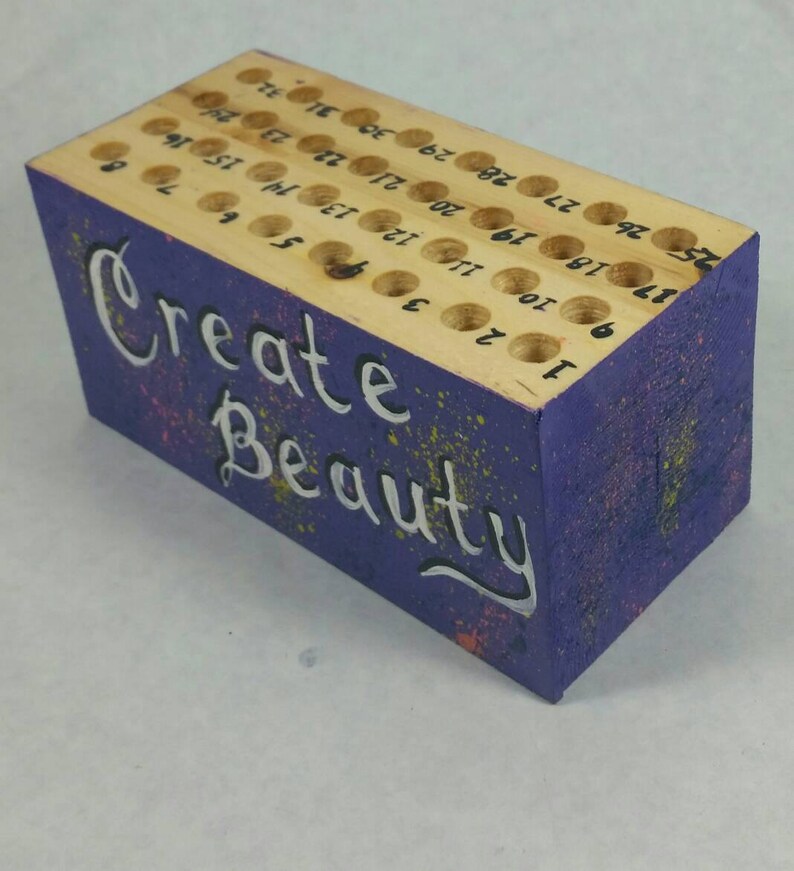 Pencil Block Pencil Holder Purple Artist Colored Pencil Etsy