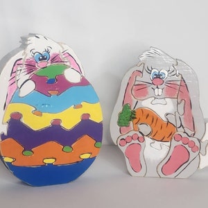 Easter Puzzles, Bunny, Easter Egg, Rabbit Puzzle, Wood Decor, Holiday ...