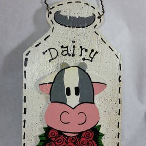 Milk Bottle Cow Sign, Cow, Farm House Decor, Milk Bottle, Country Decor, Dairy Fresh, Wall Decor, Layered Sign, Wooden Sign, Cow Love, Dairy image 5