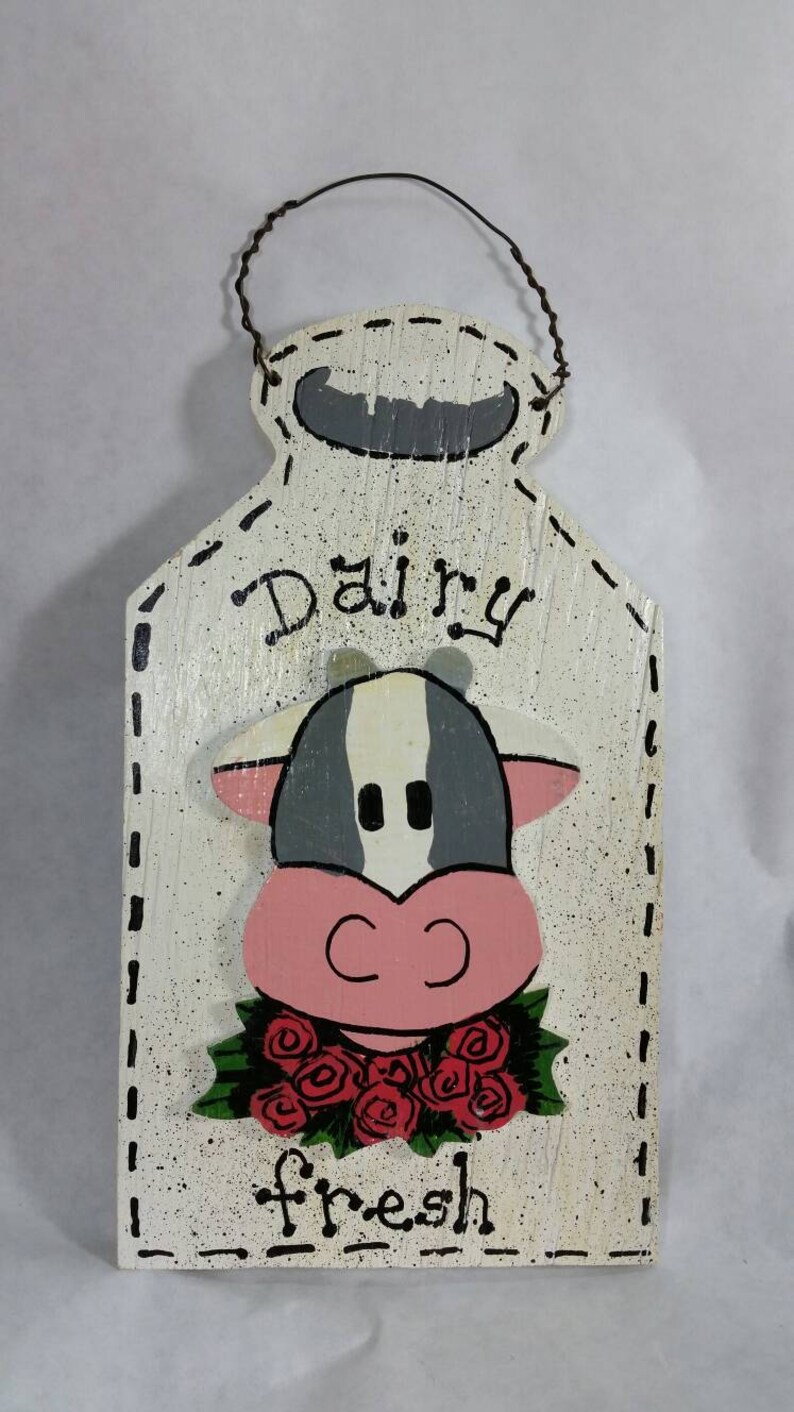 Milk Bottle Cow Sign, Cow, Farm House Decor, Milk Bottle, Country Decor, Dairy Fresh, Wall Decor, Layered Sign, Wooden Sign, Cow Love, Dairy image 5