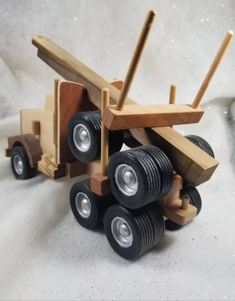 Wooden Toy Log Truck Construction Toy Log Hauler Wooden Etsy