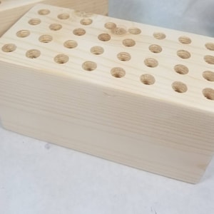 Unfinished Pencil Block, 32 hole pencil holder, 3/8&quot; diameter hole, Sanded, Ready to Paint, Design Your Own, Pencil Holder Blank, Solid Pine