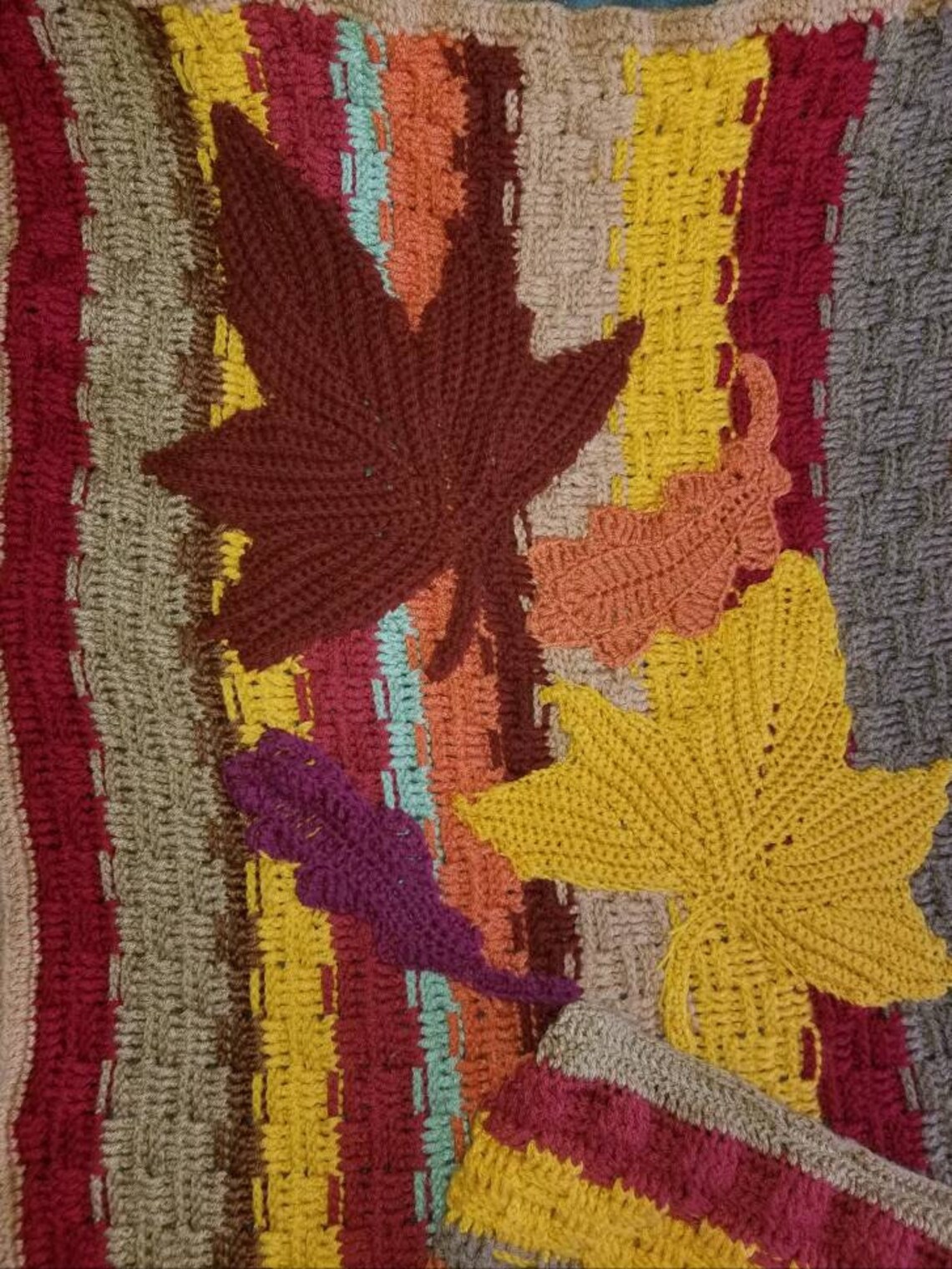 Fall Leaf Afghan Blanket Pillow Sham Bedding Throw Blanket Etsy