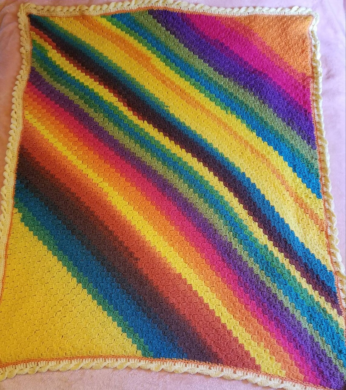 Rainbow Baby Blanket Crib or Toddler Blanket Small Throw Etsy