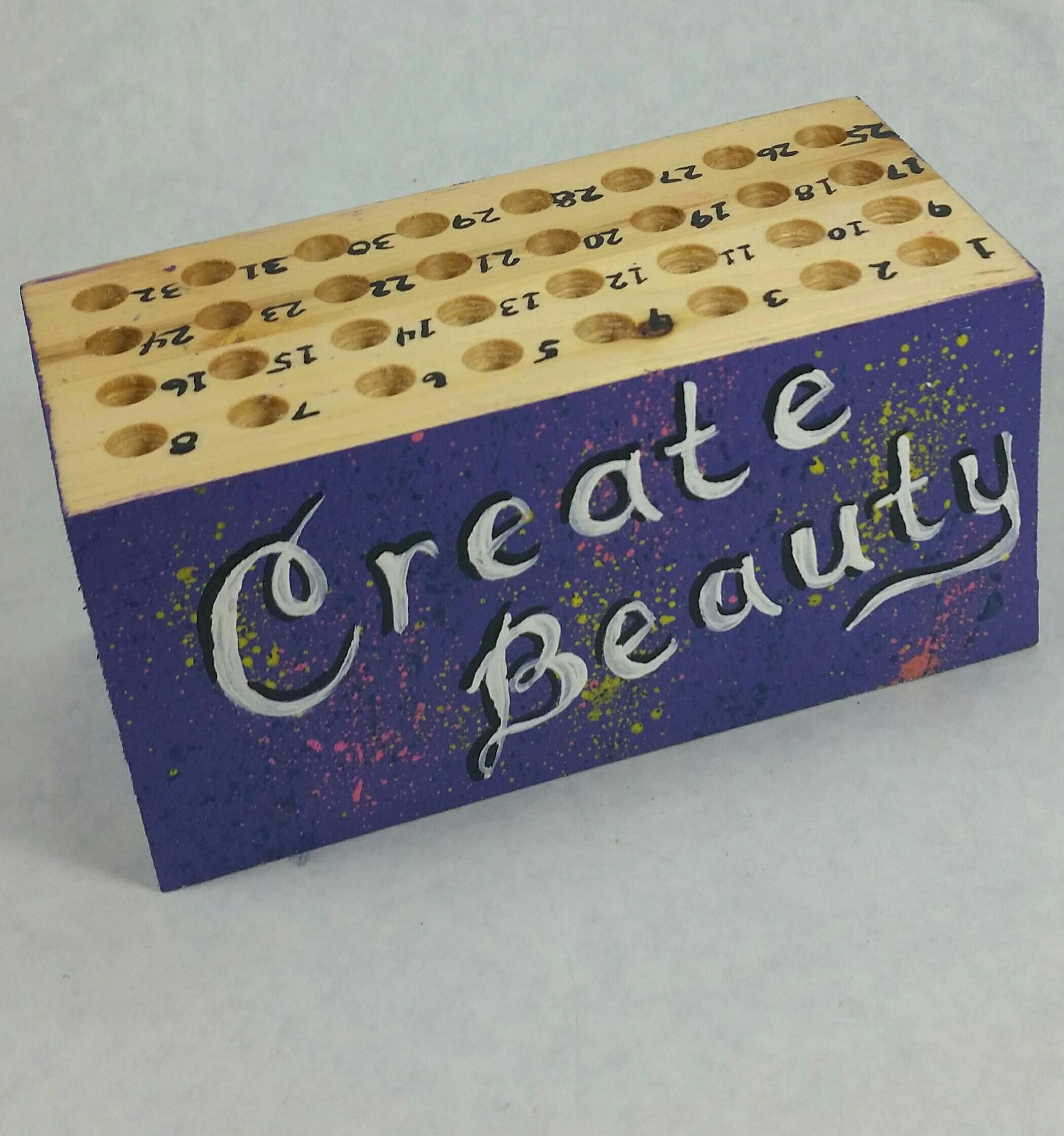 Pencil Block Pencil Holder Purple Artist Colored Pencil Etsy