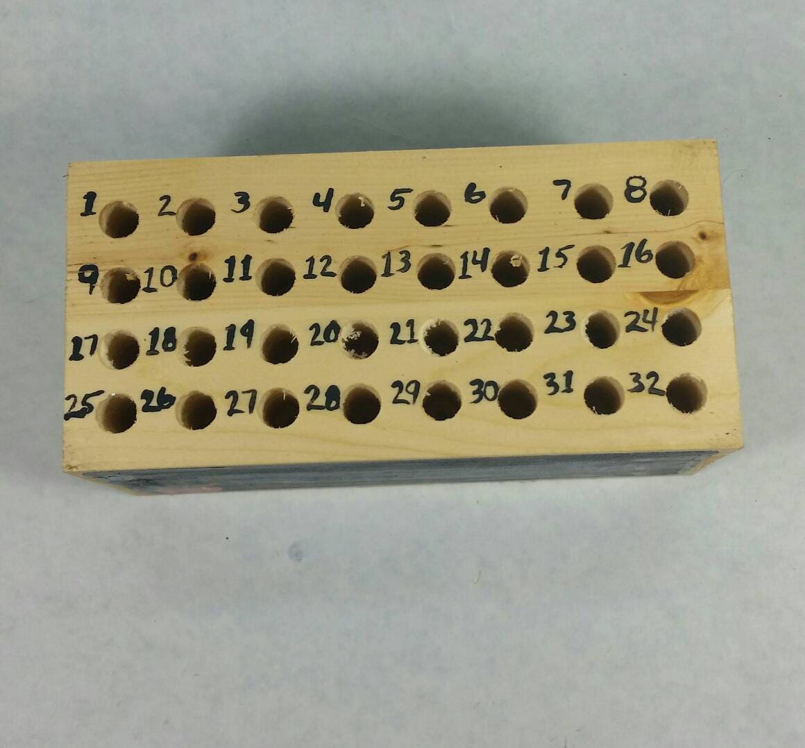 Teacher Gift, Pencil Holder, Numbered, Personalized Wood Block, School, Classroom, Teacher Appreciation, Pencil Block, 32 Hole, Chalkboard.