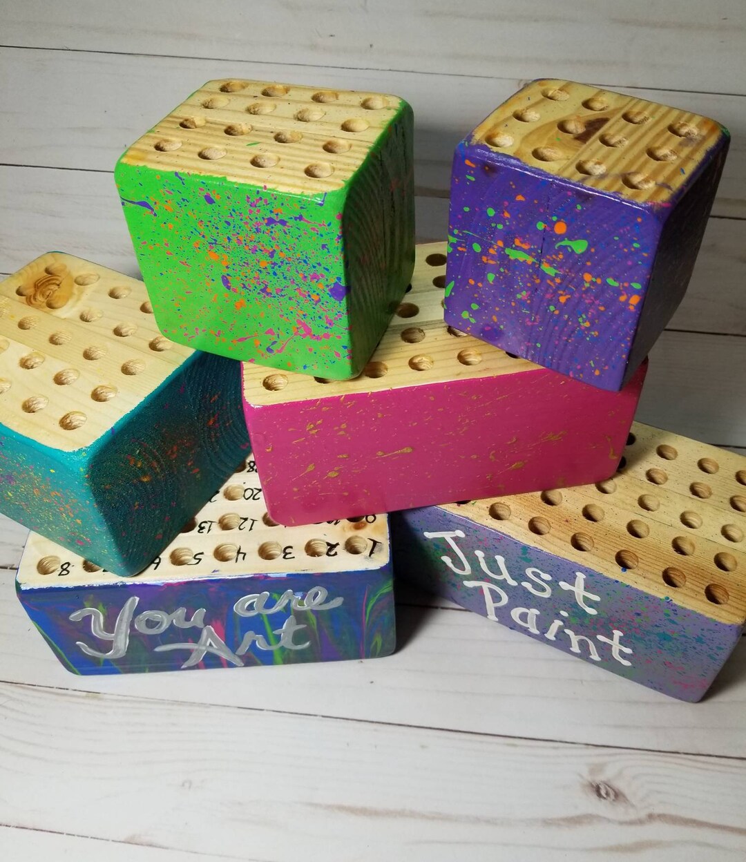 Pencil Block, Brush Holder , Desk Block, Art Supply, Tool Base, Various