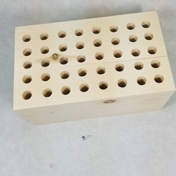 Pencil Holder, Desk Block, Unfinished, Office Use, Desk Organizer, 3/8" Holes, 40 Hole, Ready to Decorate, Personalize Yourself, Desk, Art.