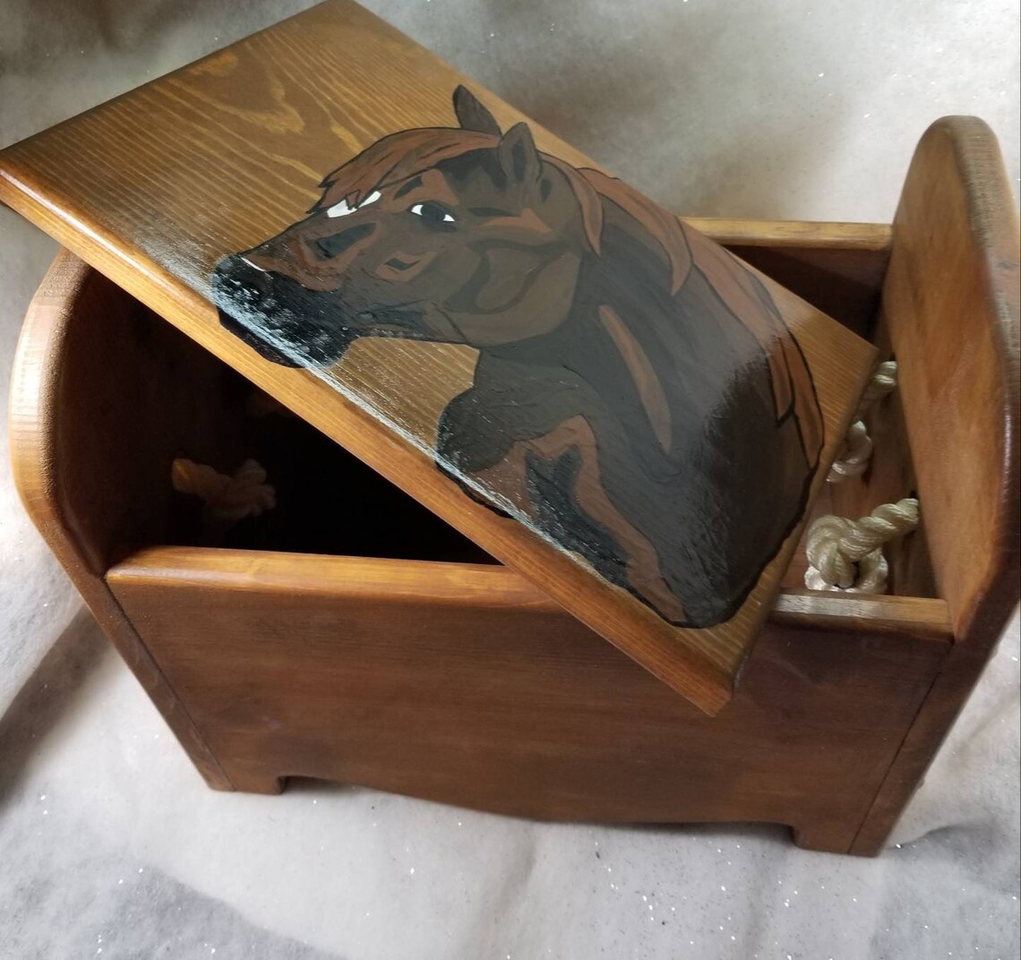 Horse Storage Box Wooden Box W Lid Treasure Storage Book Etsy