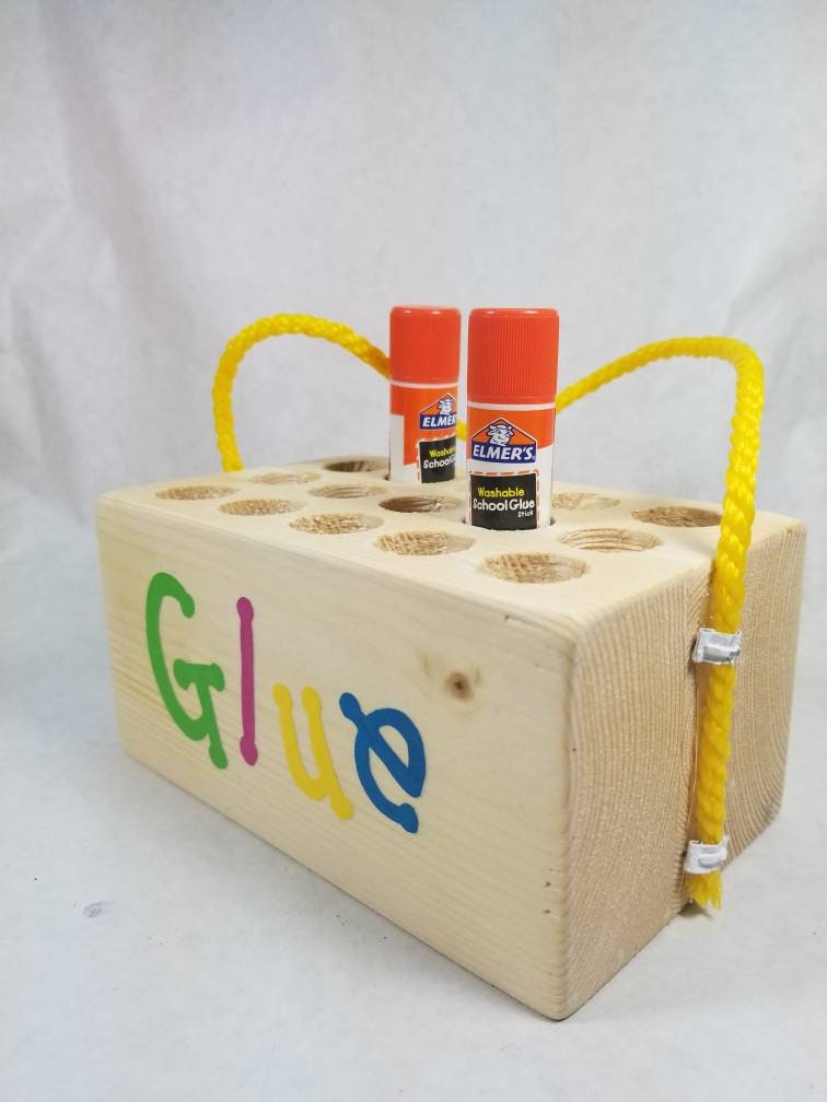 Teacher Glue Stick Holder, Desk Block, Glue Holder, Classroom, Craft Supply  Organizer, Teacher, Student Helper, School, Tote With Handle. 