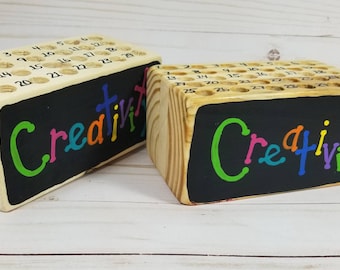 Stylus Holder, Classroom Tablet Pen Block, Sharpie Desk Block, Fat Pencil or Pen Holder, Student Number Station, Teacher Desk Block, Name.