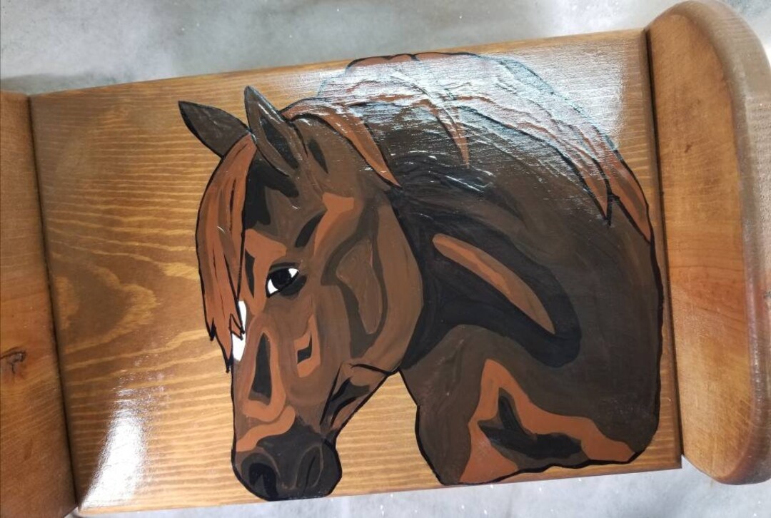 Horse Storage Box Wooden Box W Lid Treasure Storage Book Etsy