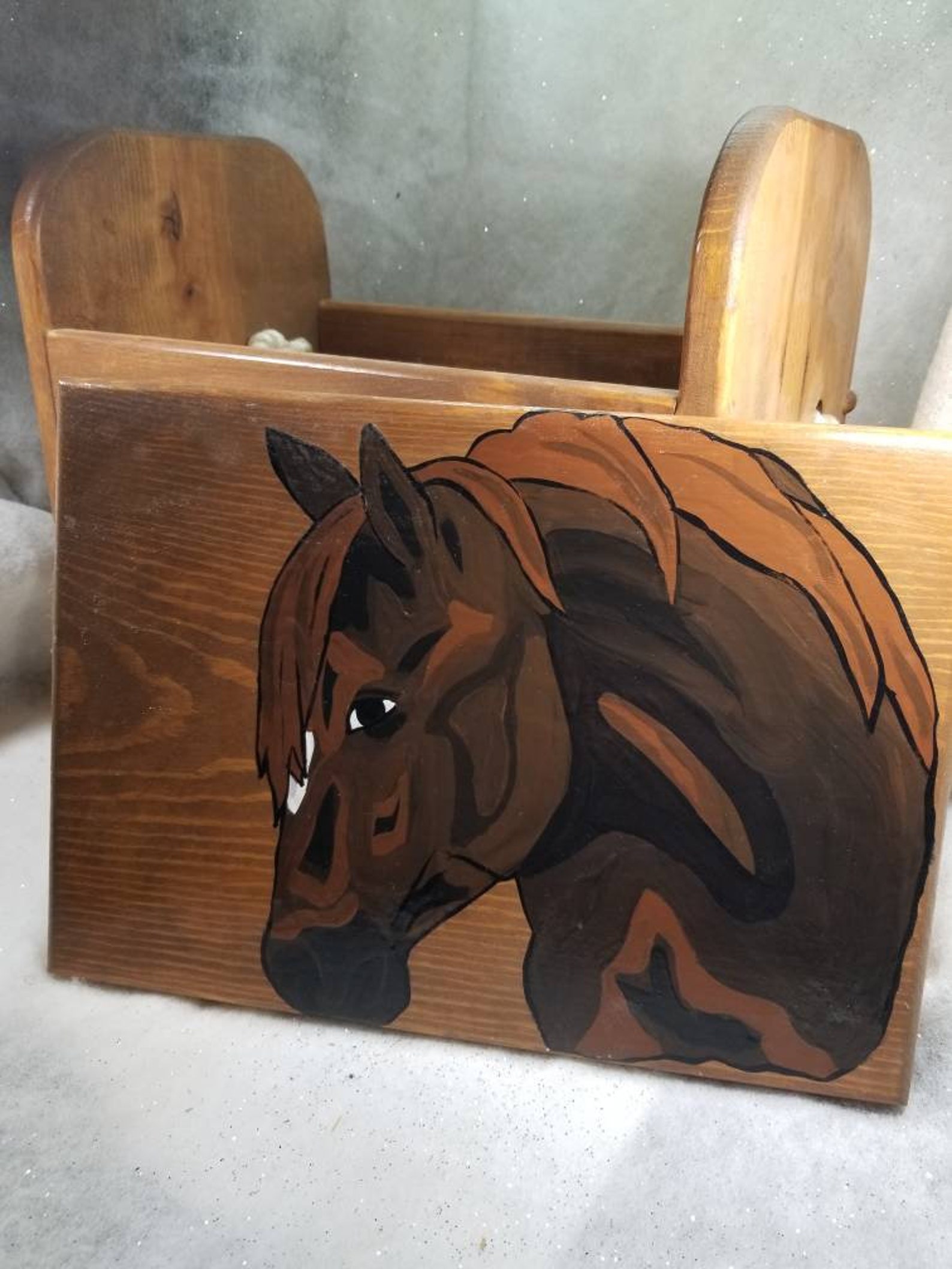 Horse Storage Box Wooden Box W Lid Treasure Storage Book Etsy