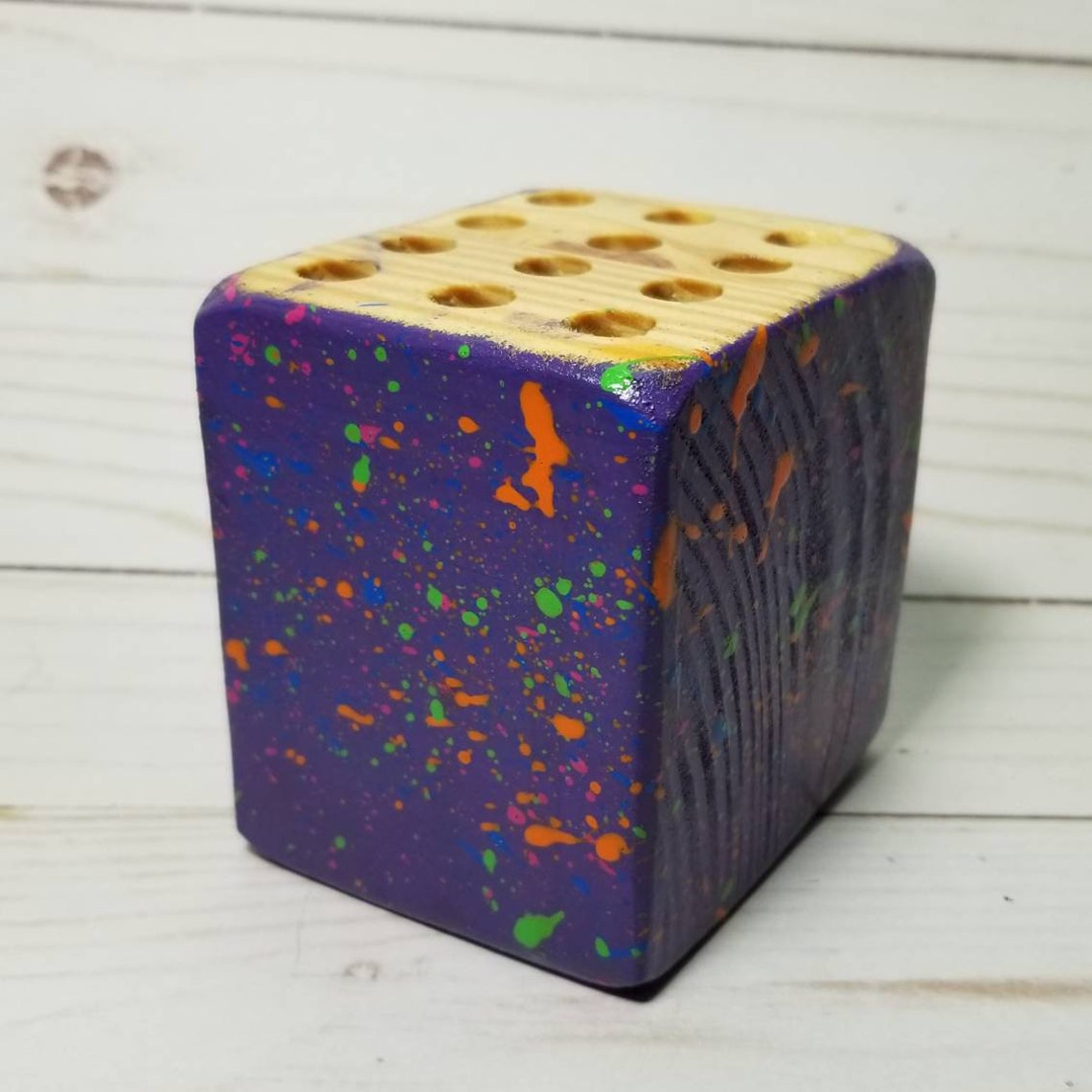 Pencil Block Brush Holder Desk Block Art Supply Tool Etsy