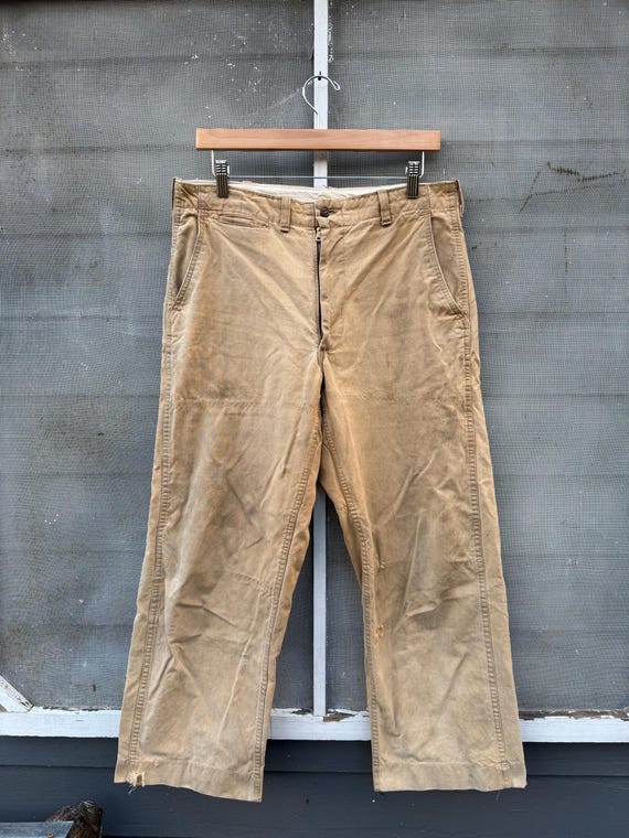 Vintage 40s/50s Duck Canvas Hunting Pants Wellington Sears Chinos