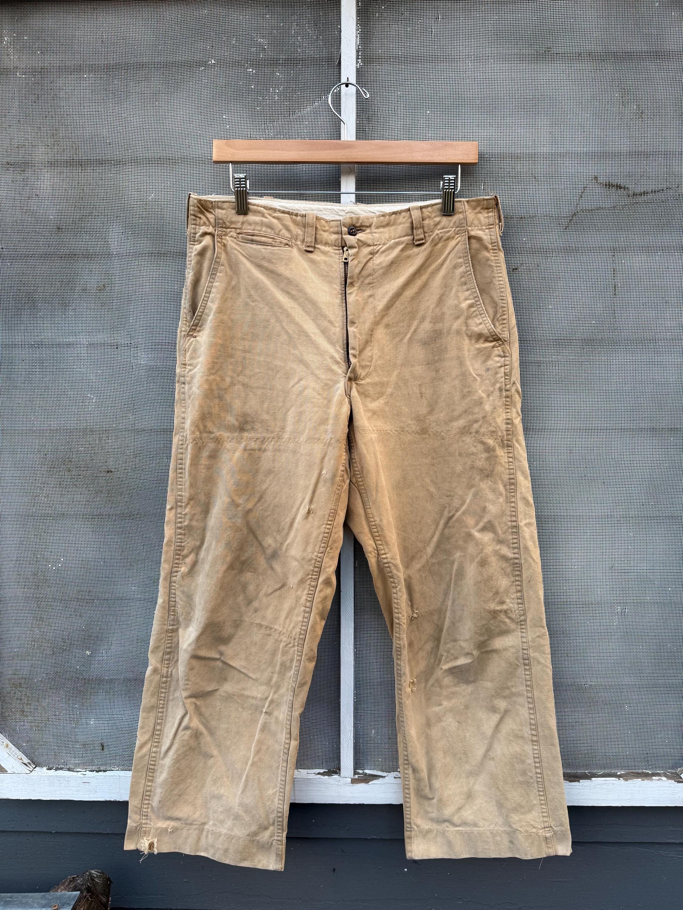Vintage 40s/50s Duck Canvas Hunting Pants Wellington Sears Chinos
