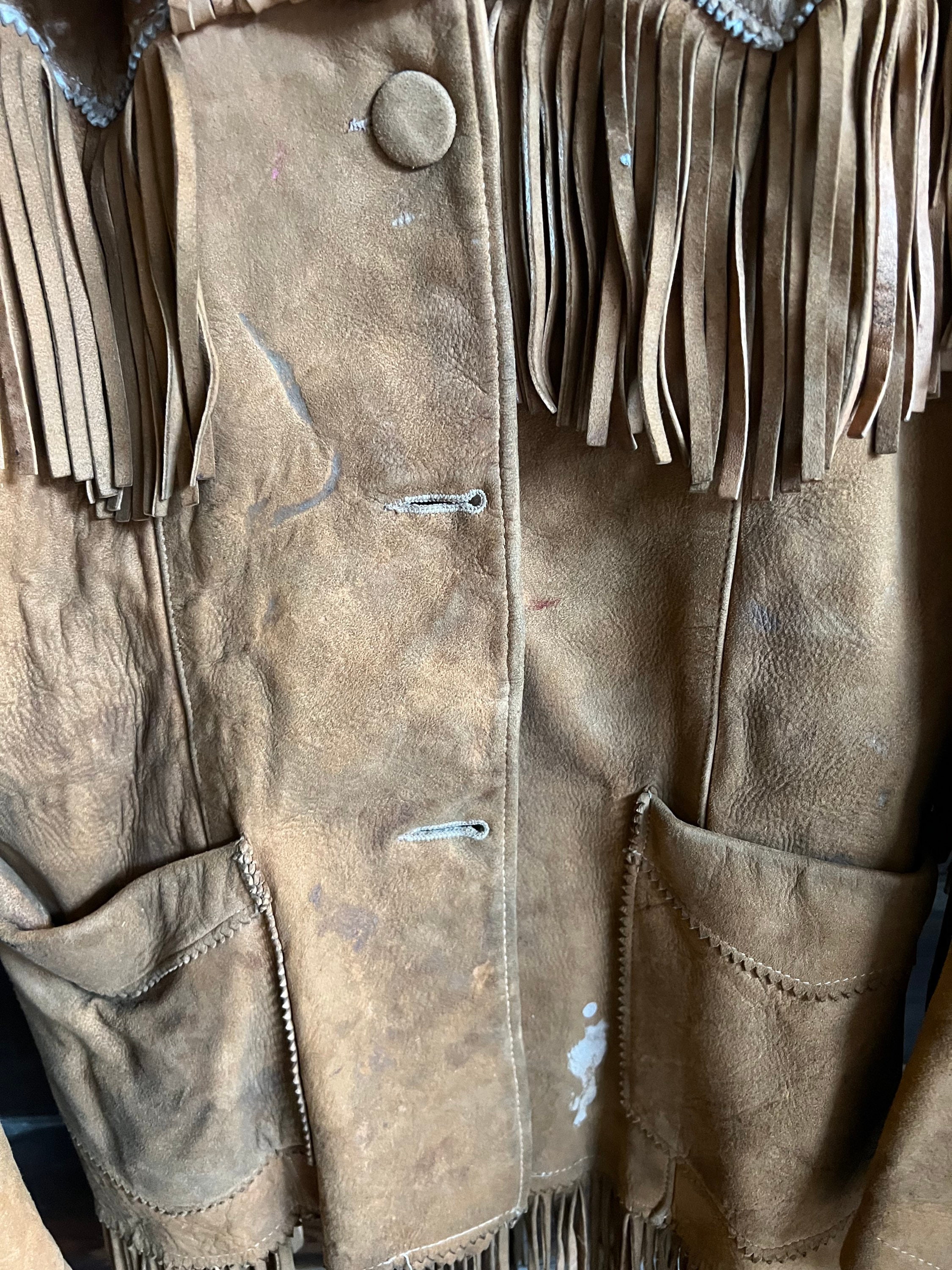 Vintage 50's Levi's Shorthorn Hair on Hide Suede Fringe Vintage 50's Levi's Shorthorn Hair on Hide Suede Fringe