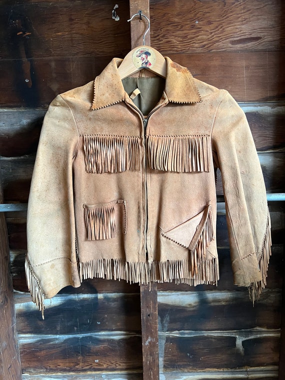 Vintage 50s kids/small adult fringe leather wester