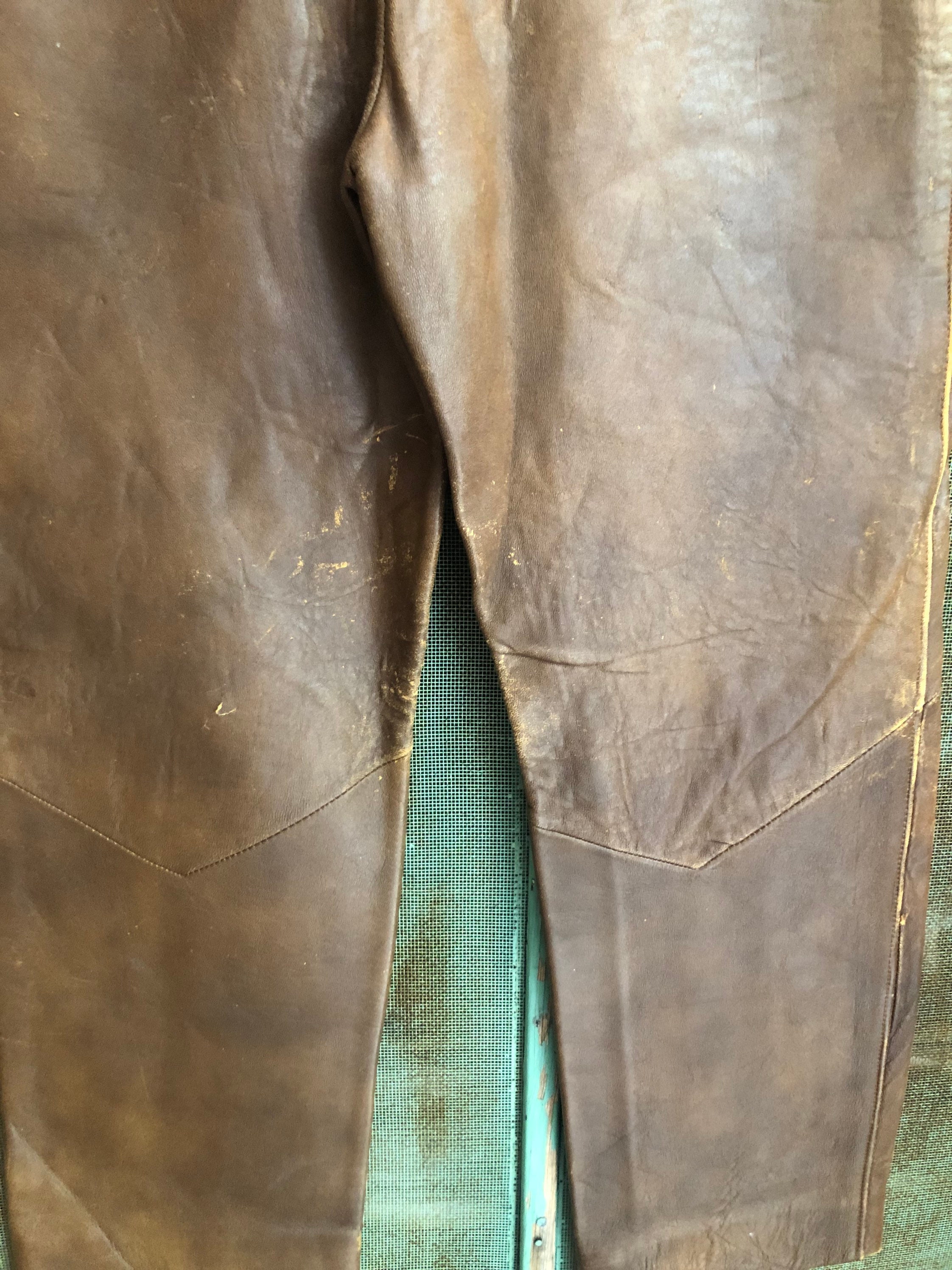 Vintage 50s Brown Leather Motorcycle Pants Etsy