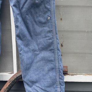 Vintage 70-80-tals Big Ben Wrangler Carpenter Work Jeans Distressed Thrashed Flanellfodrad Grunge 84 cm midja bild 8