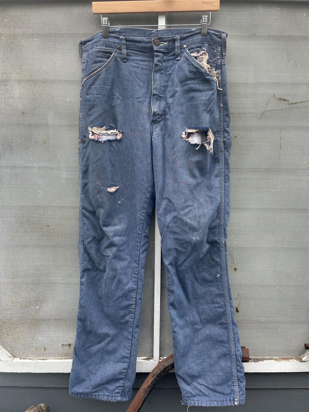 パンツ Rare Levis 80s Buggy Denim Jeans Vintage 70s 80s Big Ben Wrangler Carpenter Work Jeans Distressed