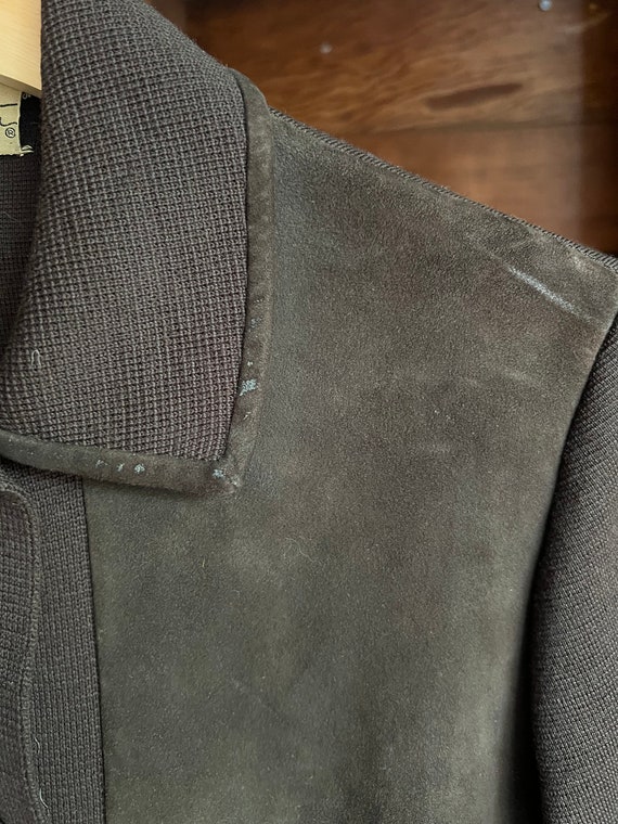 60s Italian argyle suede sport jacket cardigan - image 6