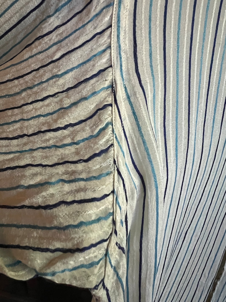 Antique 1910s Biltmore silk blue striped men’s button down dress shirt image 7