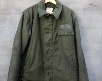 Vintage 1980s USN A-2 Deck Jacket Mens Size Medium - Etsy