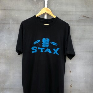 Vintage 90’s Stax Records T Shirt Single Stitch Black XL