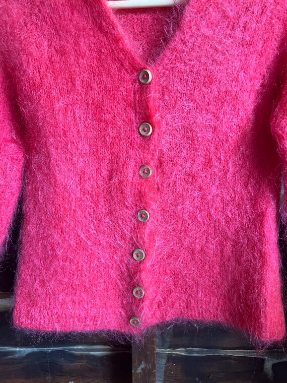 Vintage 60’s/70’s Pink Shaggy Mohair Homemade Woo… - image 3