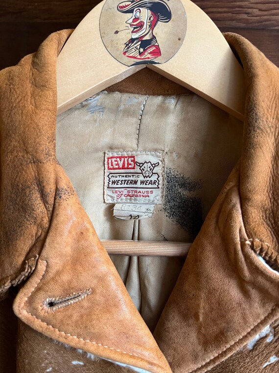 Vintage 50’s Levi’s Shorthorn Hair On Hide Suede … - image 3