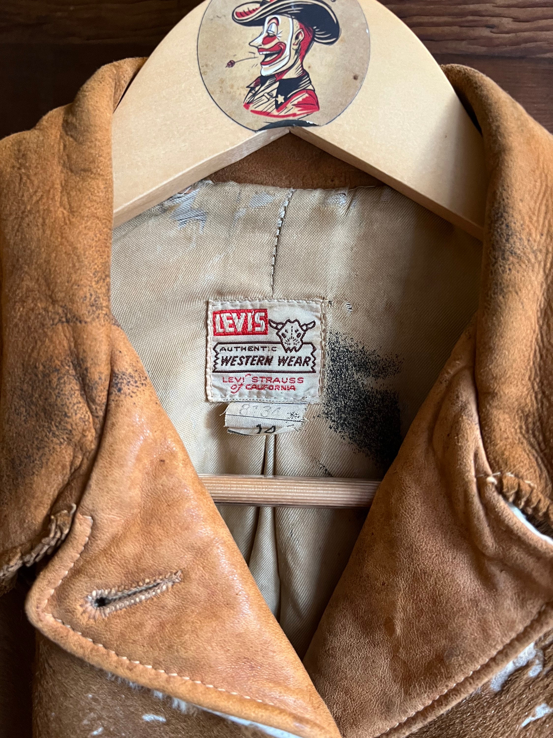 Vintage 50's Levi's Shorthorn Hair on Hide Suede Fringe Vintage 50's Levi's Shorthorn Hair on Hide Suede Fringe