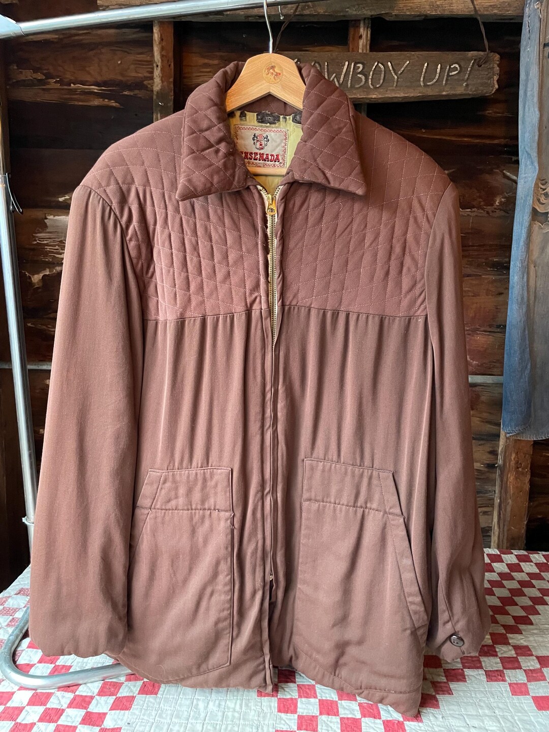 ENSENADA 50s ギャバジャン vintage gab jacket Vintage 50s Gabardine Ensenada Sportswear Quilted Rockabilly