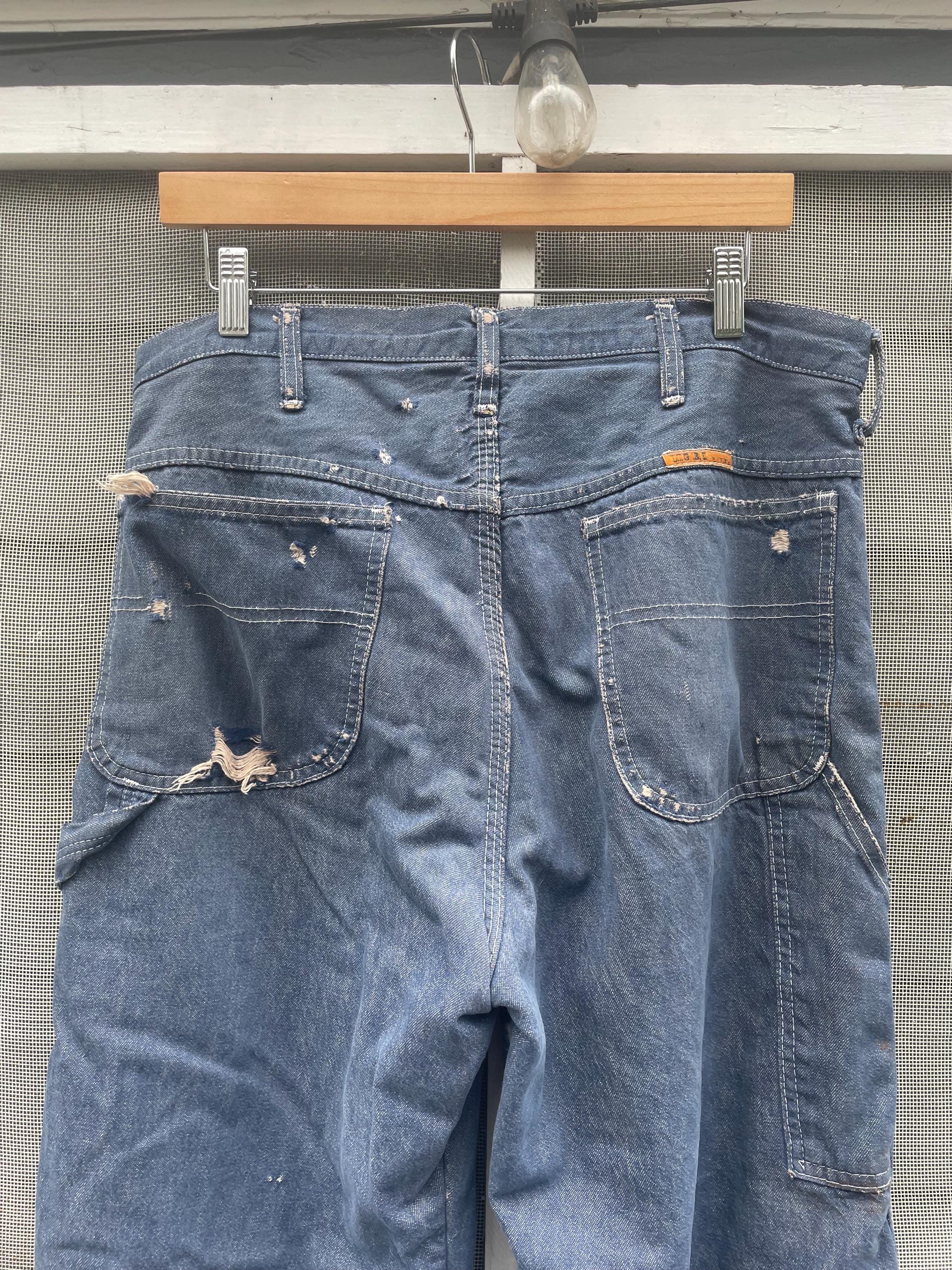 70s-80s BIG BEN Wrangler Baggy Painter Denim, Dark Navy